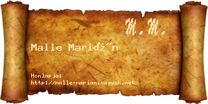 Malle Marián névjegykártya